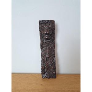 Small Pilaster, Lion, Wood, 17th/18th Century. 