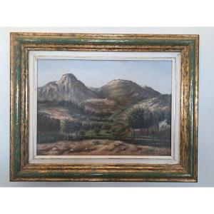 Marie Giraud, Provencal Landscape, Oil On Canvas, Late 19th Century. 