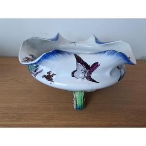 Bracquemond-rousseau, Fruit Bowl, Fine Earthenware, Creil And Montereau, Late 19th Century. 