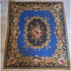 Table Tapestry, Wool, Napoleon III, 19th Century. 