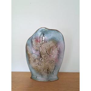 Grand vase , Céramique , Signé , XX°. 