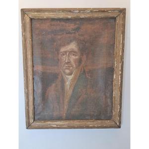 Portrait d'homme , Huile sur toile , Début XIX°. 