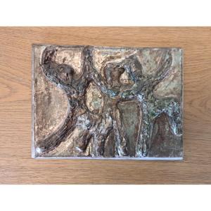 Robert Pérot , Personnages dansant , Plaque en céramique , Vallauris , XX°. 