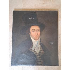 Portrait d'un gentilhomme Anglais , Huile sur toile , Début XIX°. 