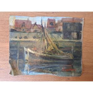 Belgian School, Nieuport, Oil On Canvas, Signed, 20th Century. 