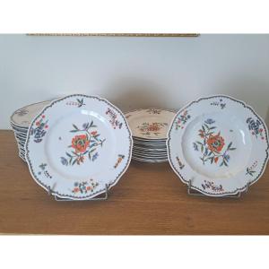Haviland , A La Grenade , Dinnerware Set , Limoges Porcelain , XX°.
