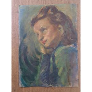 Portrait Of A Woman , Oil On Paper , XX°.