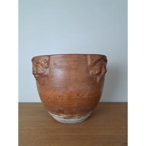 GPA , Cache pot de style Art Nouveau , Terre cuite , XX°.