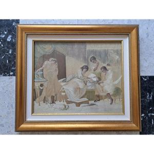 D'après Auguste Legrand , Virgile écrit son testament , Broderie , XIX°.