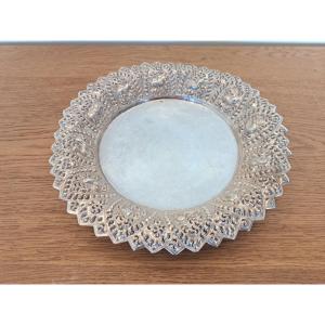 Thailande , Plat ou corbeille , argent massif , XX°.