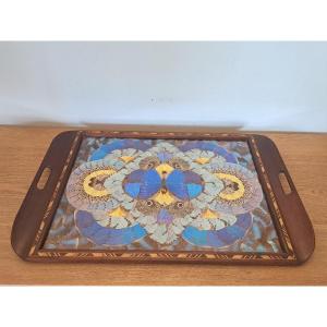 Large Serving Platter, Butterfly Wings, Brazil, 20th Century.