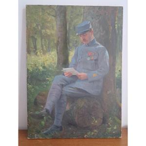 Gabriel Girodon , Portrait de militaire , Huile sur toile , Début XX°.
