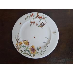 Jules Vieillard , Assiette de table , Modèle Nella , Faïence , XIX°.
