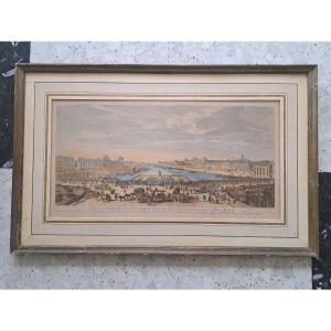 Jacques Rigaud, Another Detail Of Paris Viewed From The Middle Of The Pont Neuf, Engraving, 18th Century