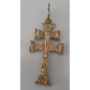 Croix De Caravaca, Bronze Doré , Espagne , XVIII°. 