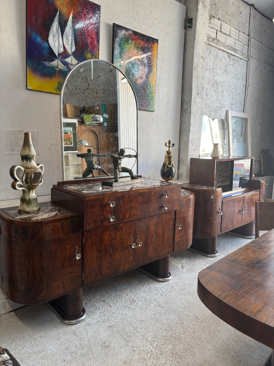 Art Deco Walnut Sideboard -photo-1