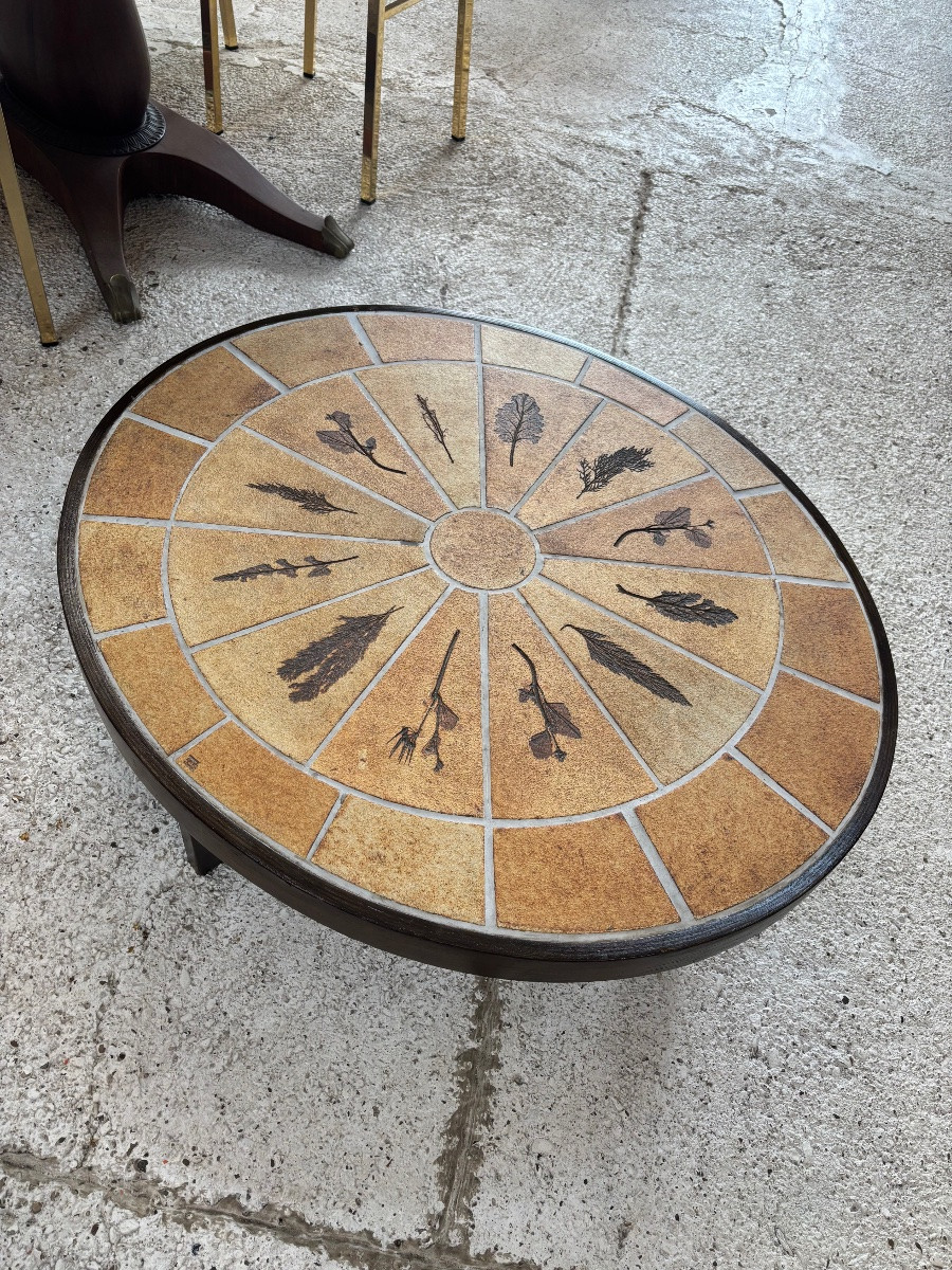 Table basse ovale de Roger Capron année 50-photo-3