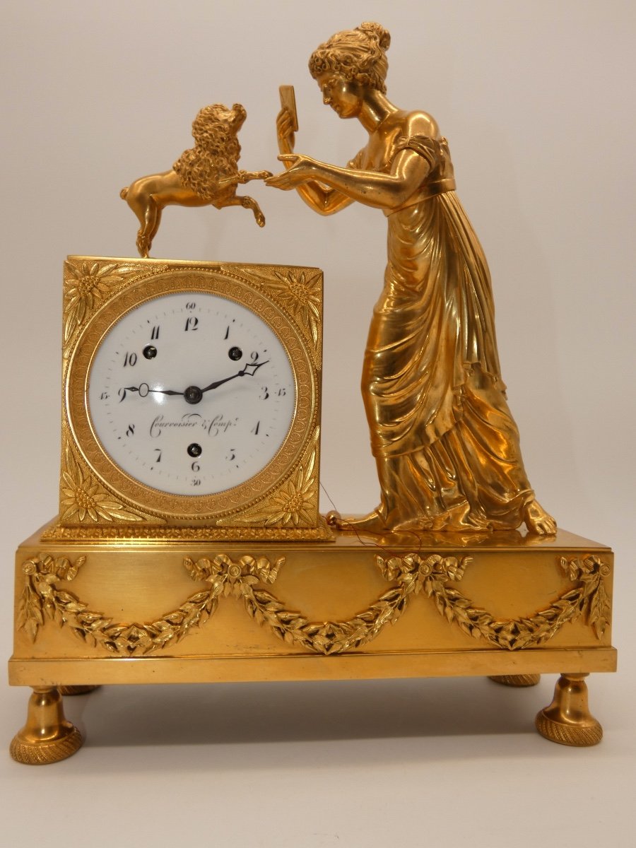 Pendule en bronze doré Courvoisier Et Compagnie-photo-4