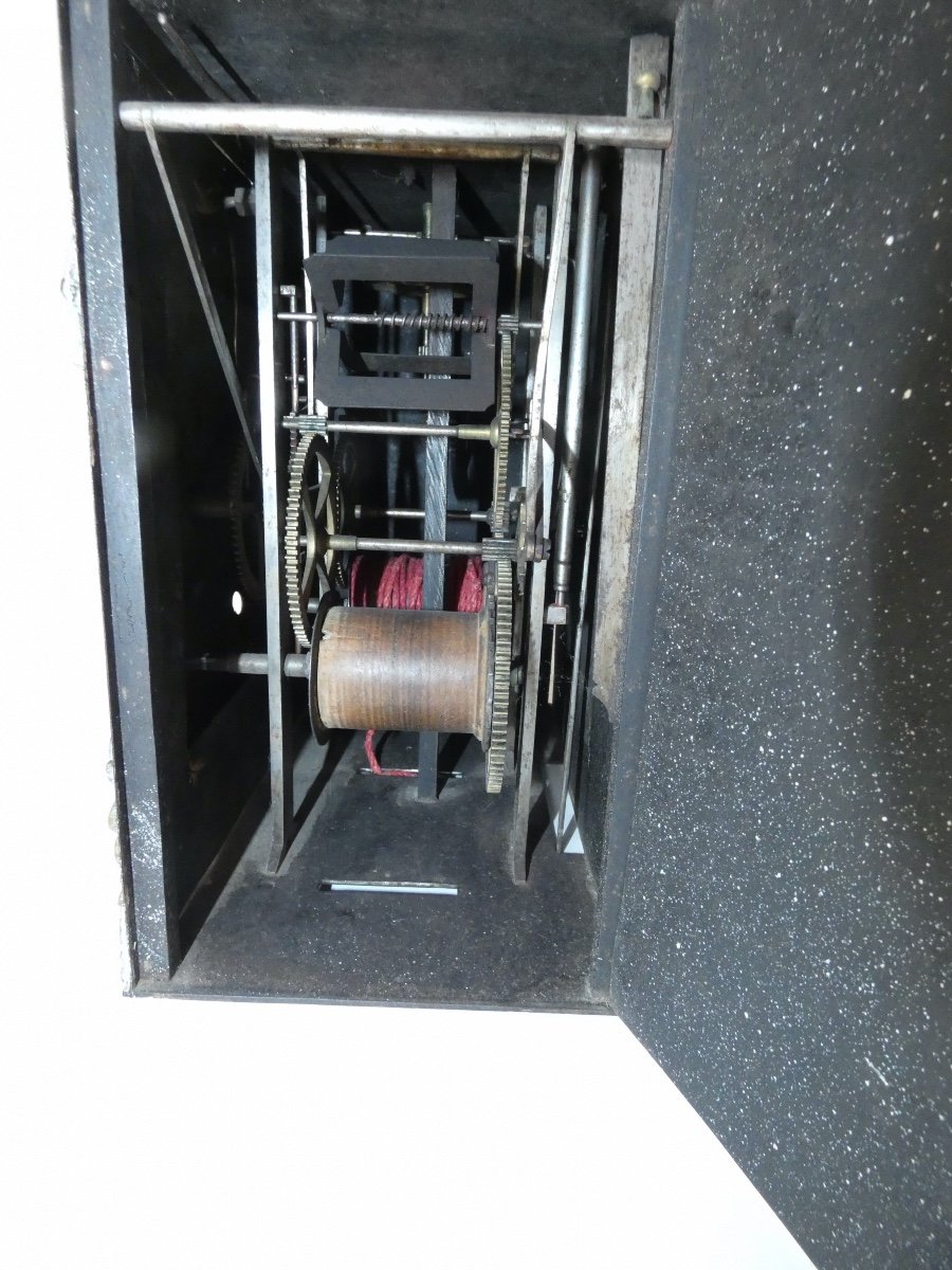 Pendule Horloge Comtoise A Coq 18eme Siecle Signee En Rouge Révolutionnaire-photo-2