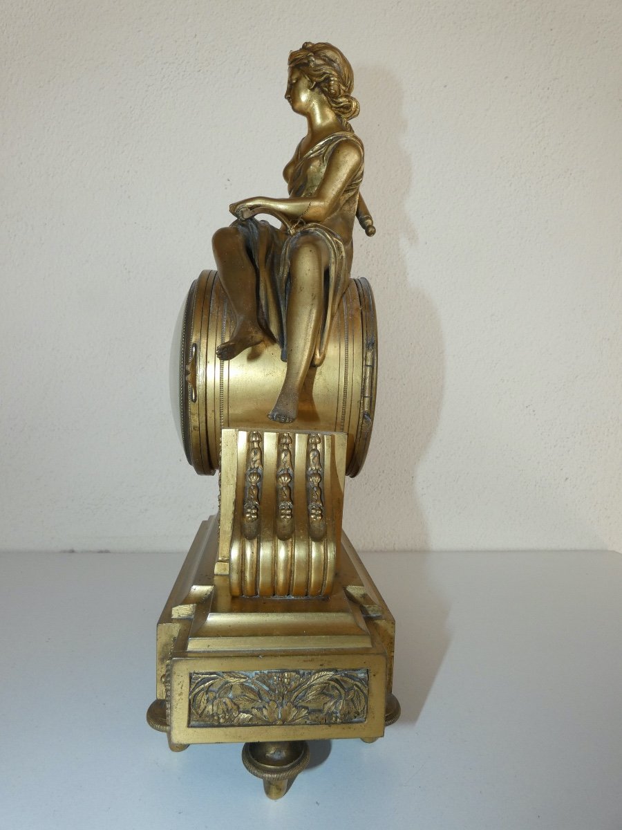 Pendule En Bronze Dore Epoque Empire-photo-3