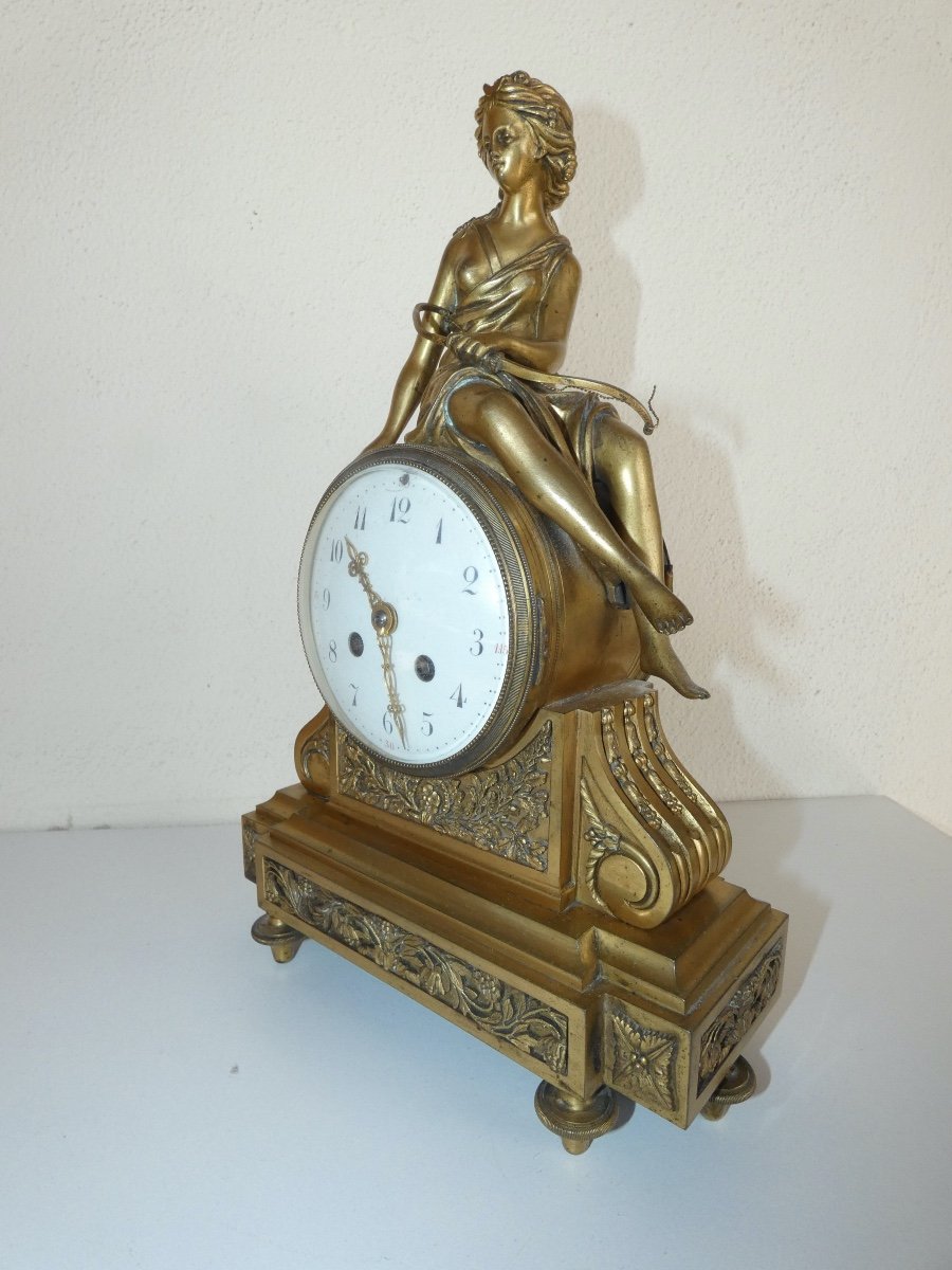 Pendule En Bronze Dore Epoque Empire-photo-4