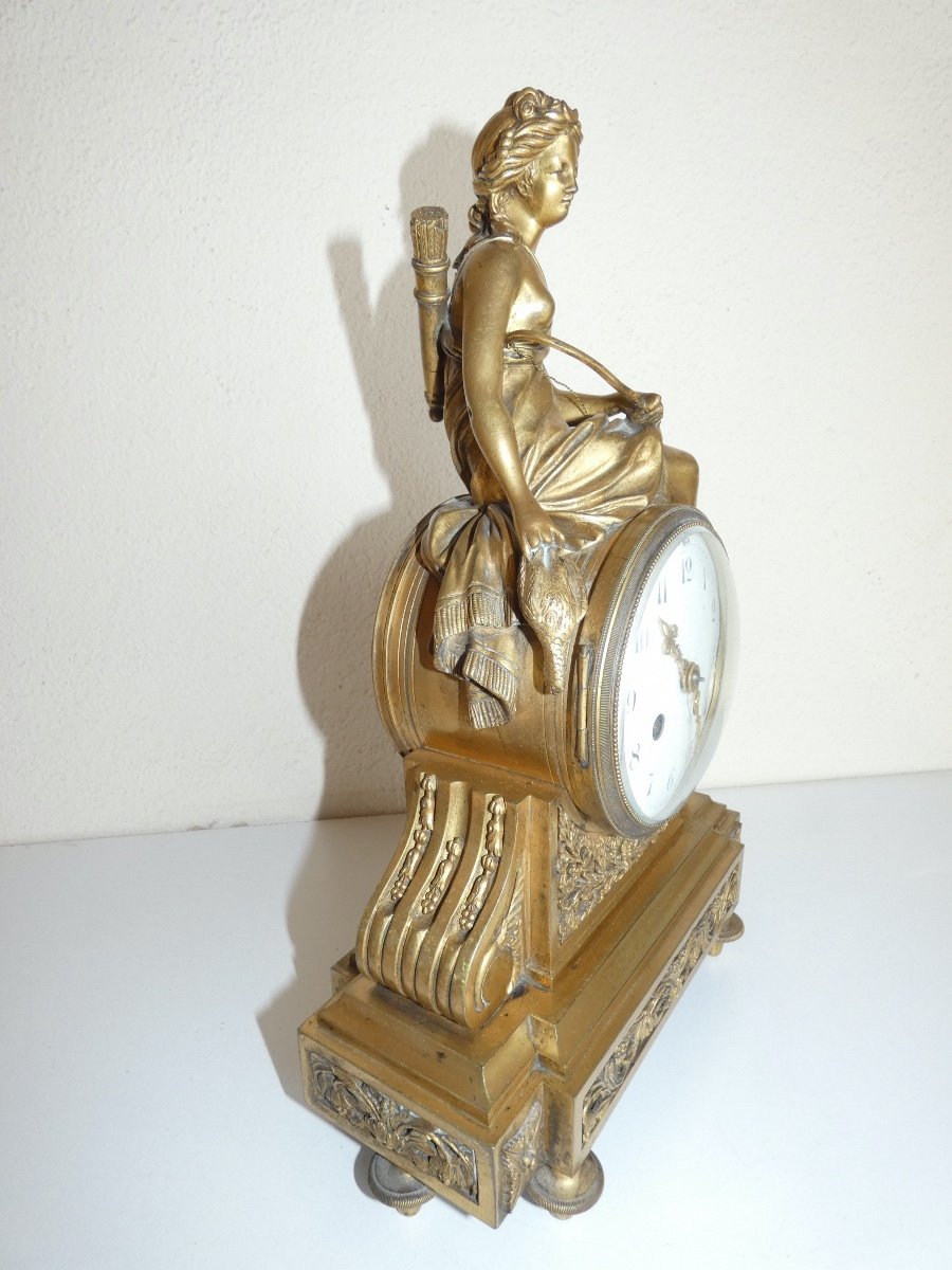 Pendule En Bronze Dore Epoque Empire-photo-5