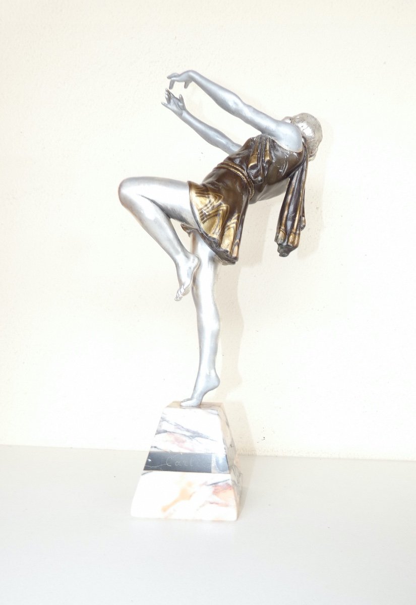 Sculpture Representant Une Danseuse Signee Carlier Art Deco -photo-1