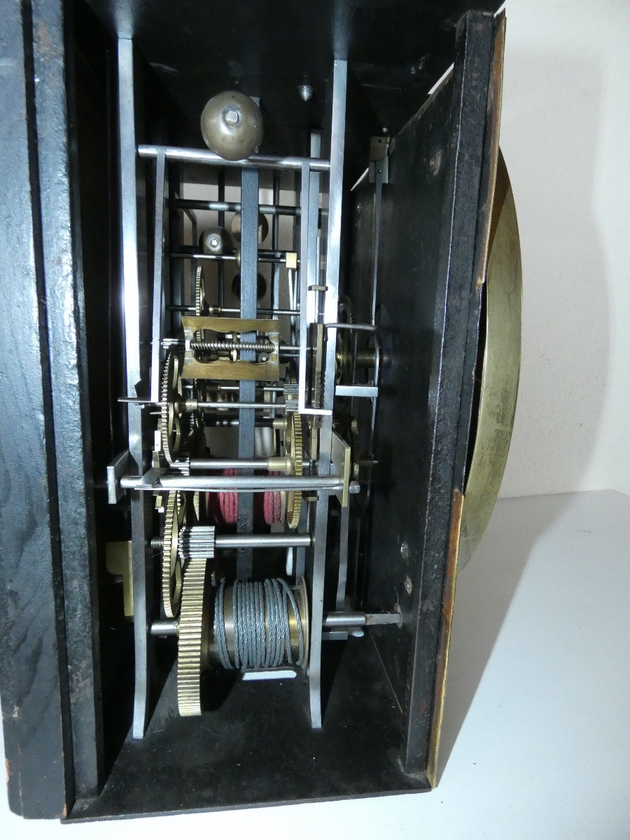 HORLOGE COMTOISE PENDULE 19EME SIECLE A TROTTEUSE CENTRALE ET A GRANDE SONNERIE-photo-2