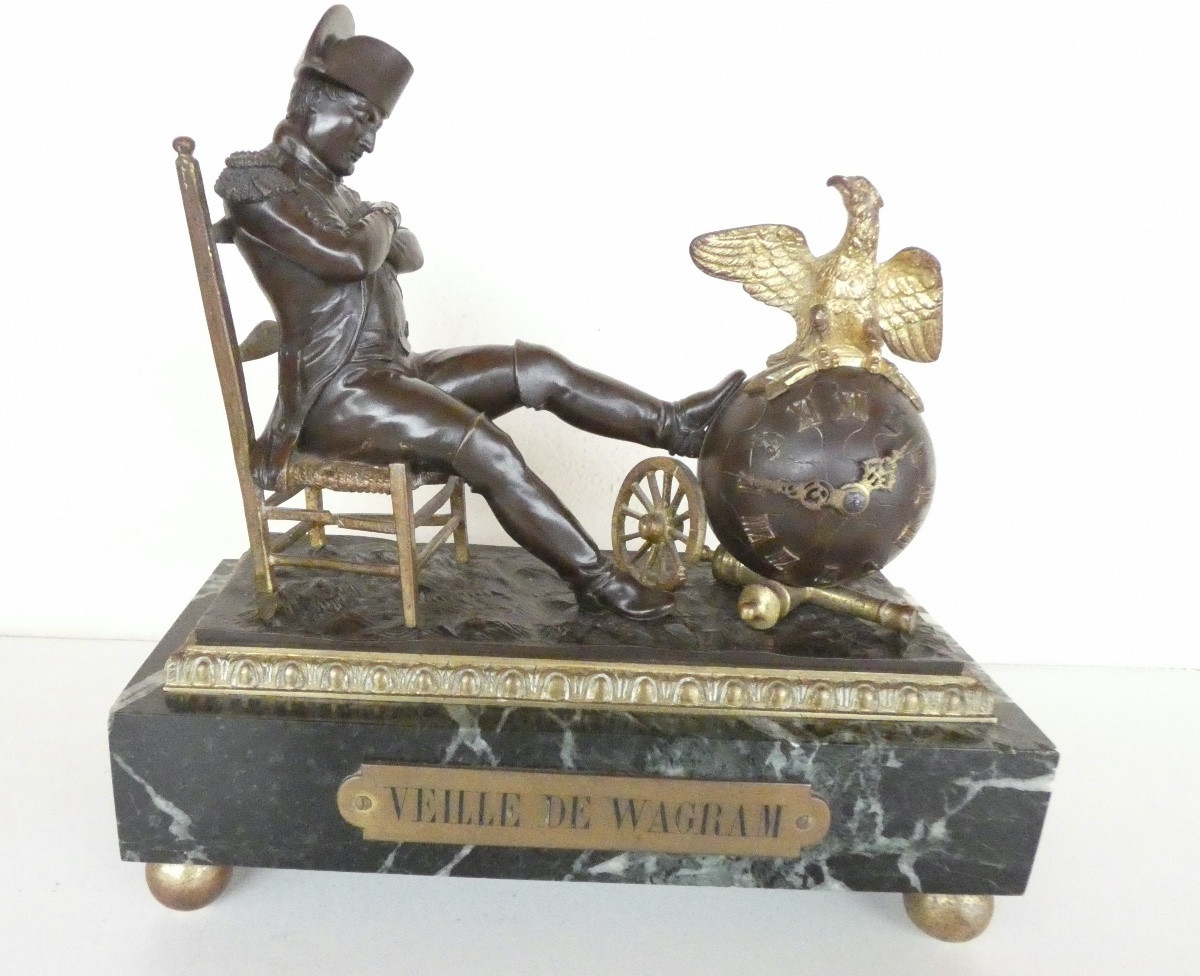 Napoleon Bonaparte Clock In Bronze And Marble Signed Barbedienne Founder-photo-6