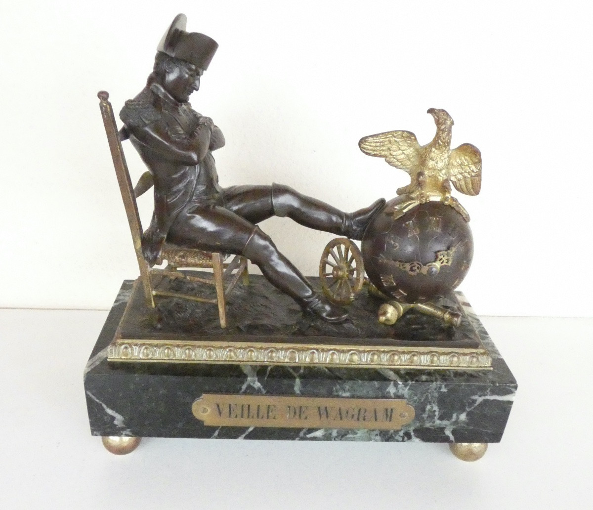 Napoleon Bonaparte Clock In Bronze And Marble Signed Barbedienne Founder-photo-7