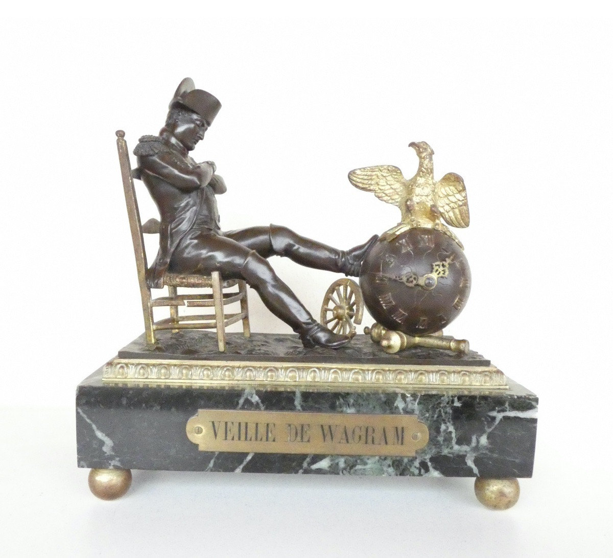 Napoleon Bonaparte Clock In Bronze And Marble Signed Barbedienne Founder-photo-8