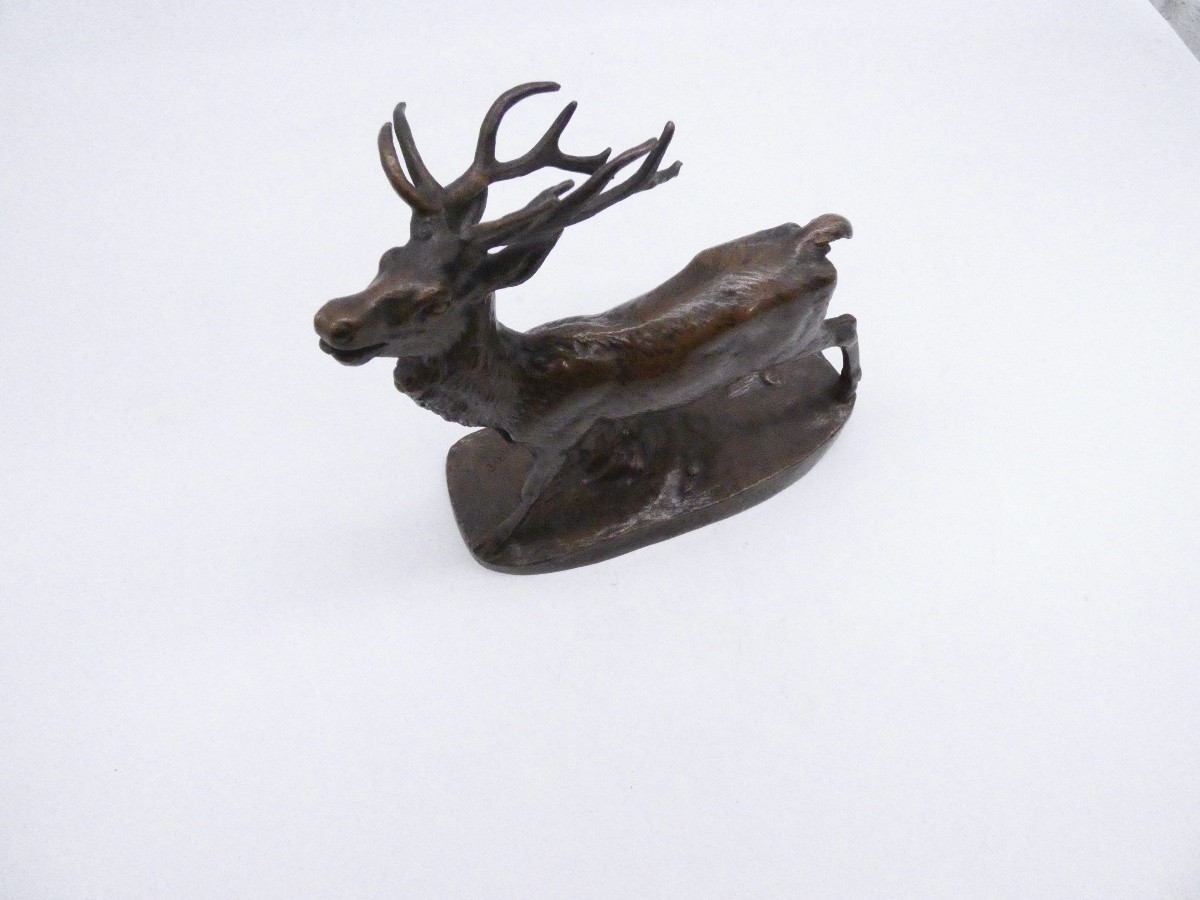 Bronze Sculpture Representing A Deer Signed Barye Founder Susse Freres-photo-2