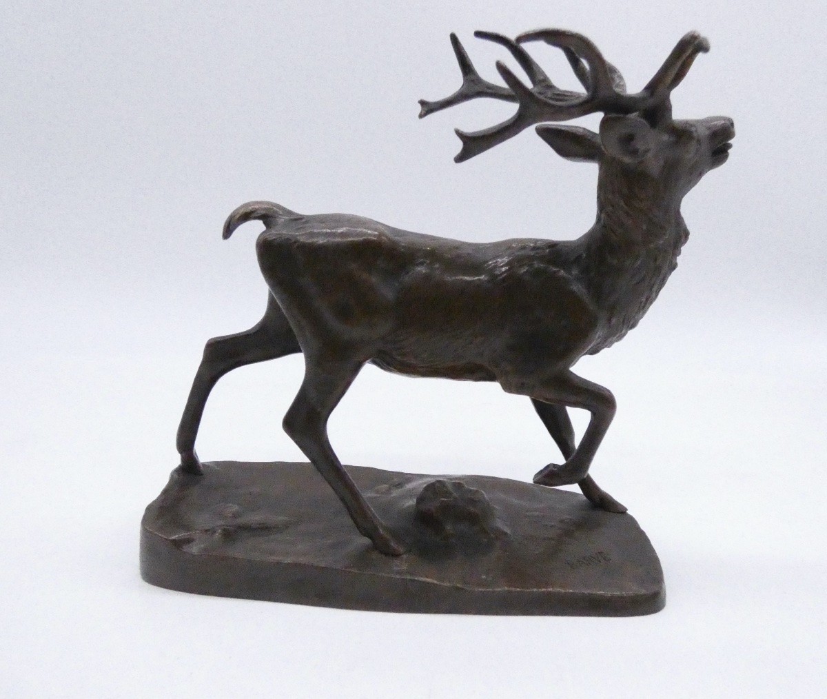 Bronze Sculpture Representing A Deer Signed Barye Founder Susse Freres-photo-4