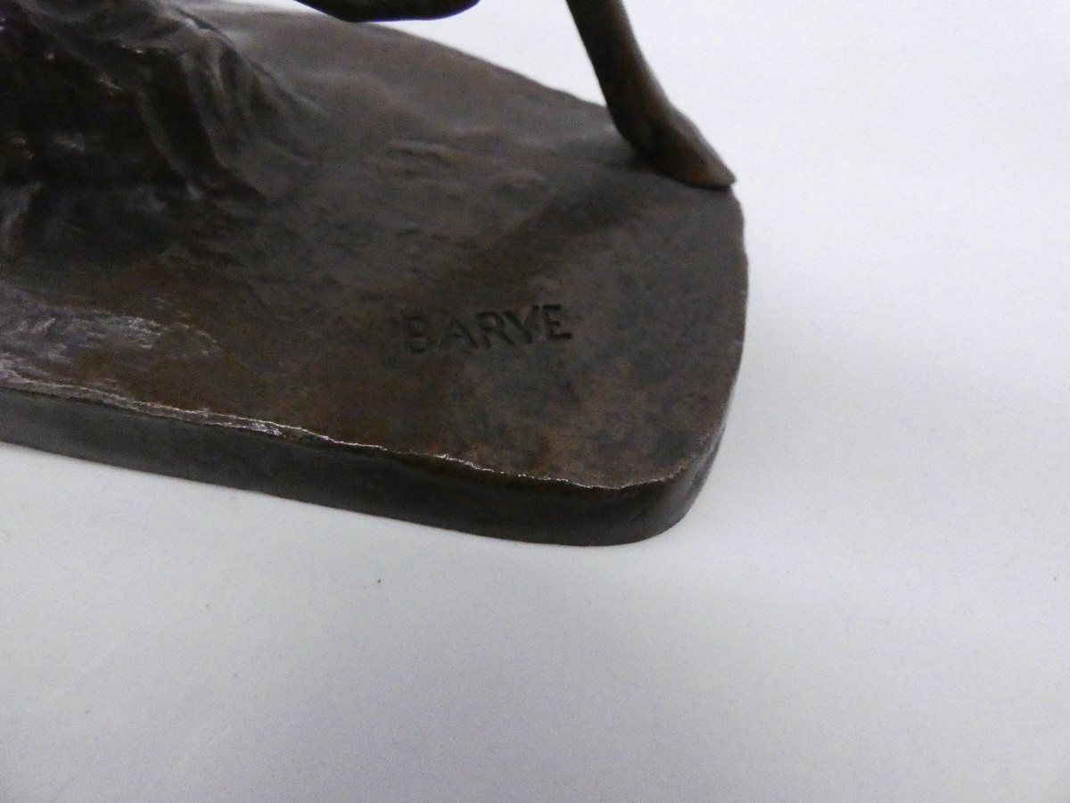 Bronze Sculpture Representing A Deer Signed Barye Founder Susse Freres-photo-2