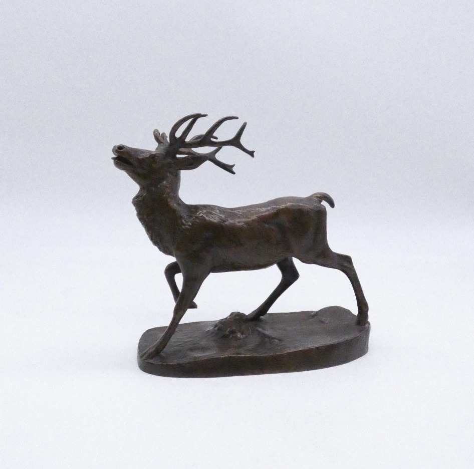 Bronze Sculpture Representing A Deer Signed Barye Founder Susse Freres
