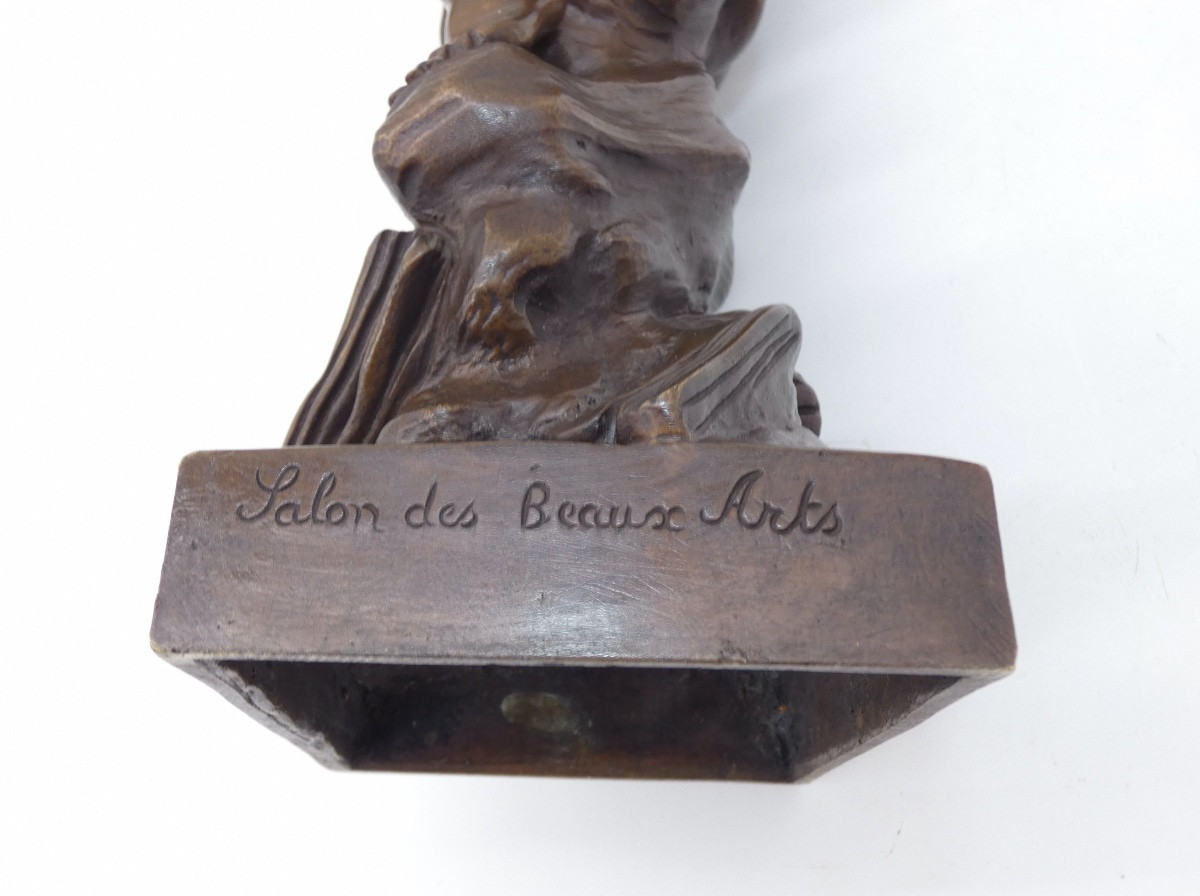 Bronze Sculpture Signed E. Picault Representing A Man Sowing Ideas-photo-5