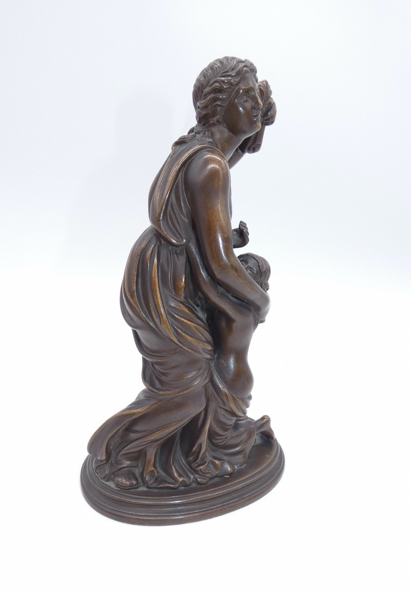 SCULPTURE EN BRONZE REPRESENTANT 2 FEMMES PATINE BARBEDIENNE-photo-4
