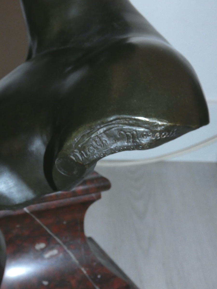 Bronze Sculpture Representing A Bust Of A Female Signed Mathurin Moreau-photo-8