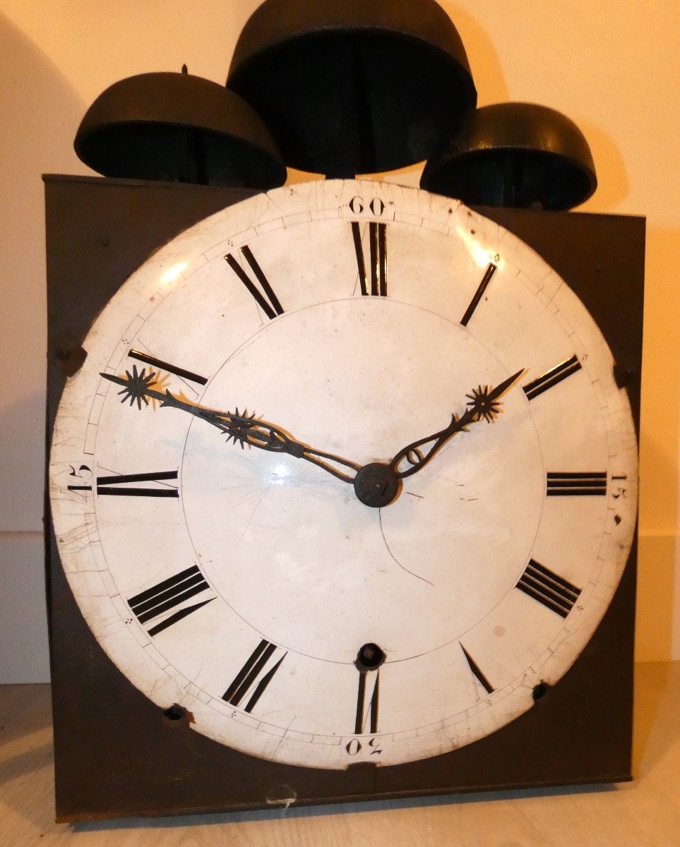 HORLOGE MAXI COMTOISE ECHAPPEMENT A CHEVILLES EPOQUE EMPIRE-photo-2