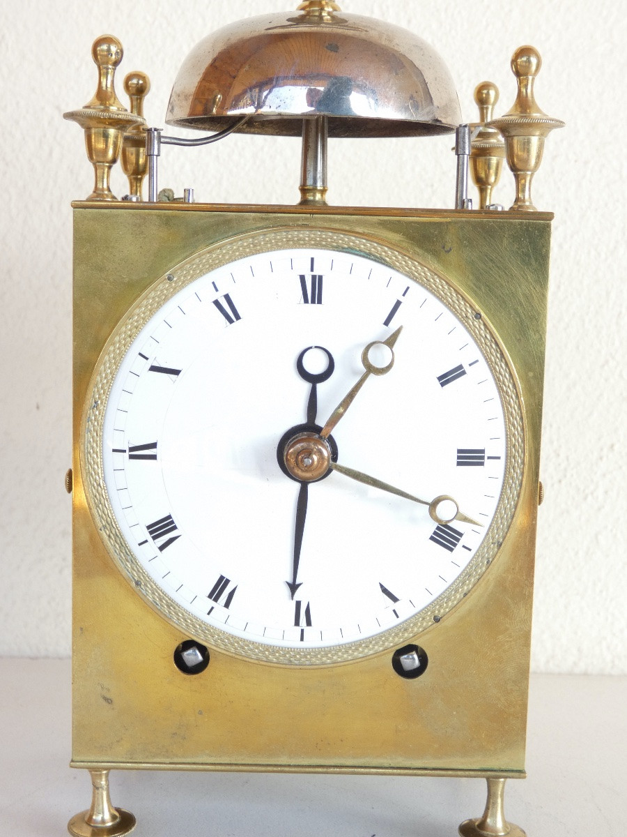 HORLOGE PENDULE CAPUCINE 19EME SIECLE EPOQUE EMPIRE-photo-2
