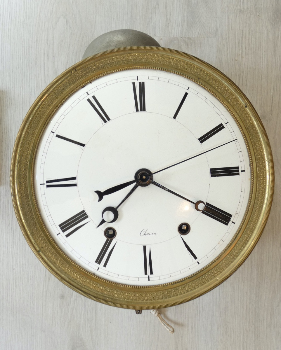 HORLOGE COMTOISE REGULATEUR ECHAPPEMENT A CHEVILLES SIGNE CHAVIN