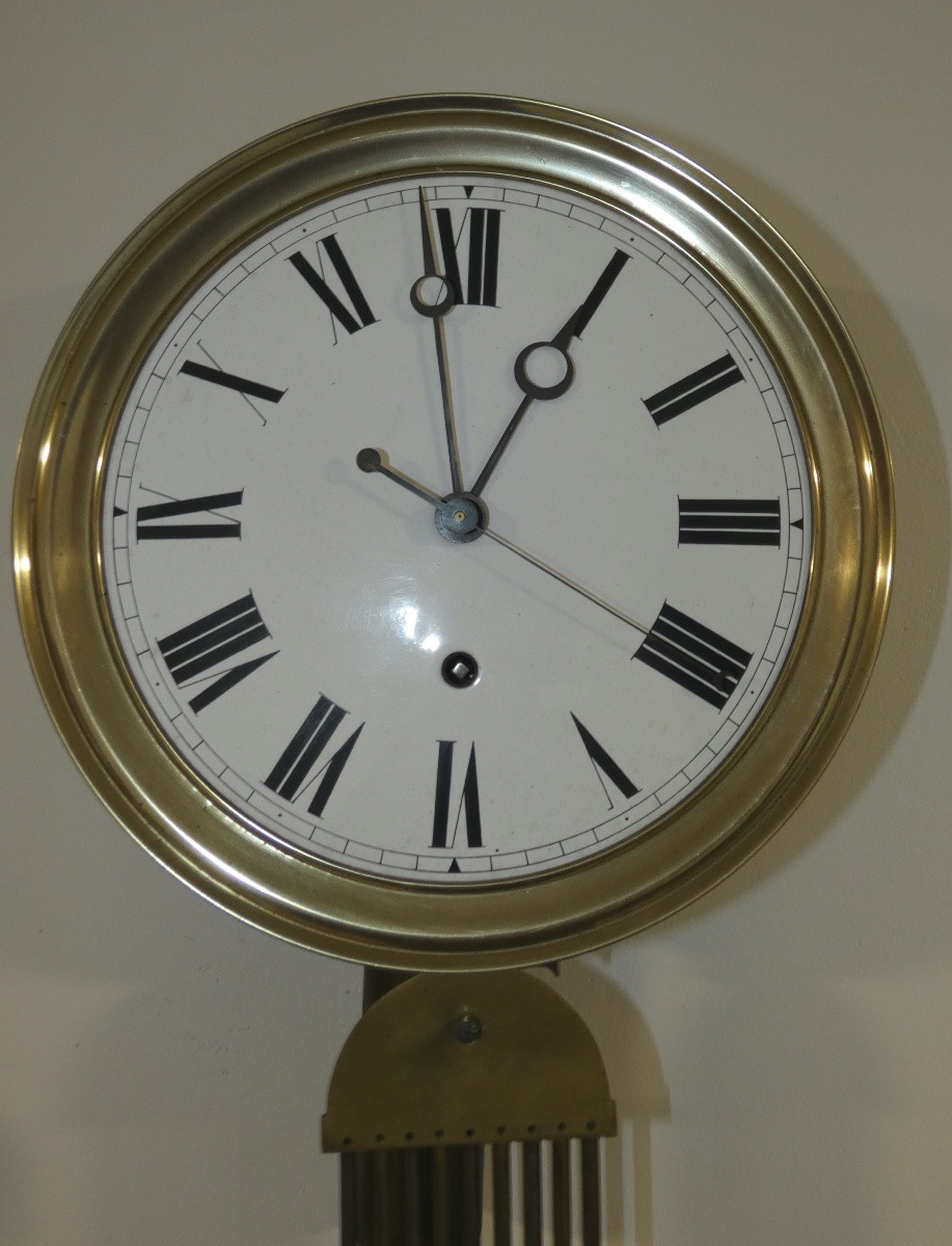 HORLOGE COMTOISE PENDULE REGULATEUR ECHAPPEMENT A CHEVILLES TROTTEUSE CENTRALE-photo-2