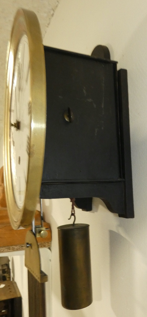 HORLOGE COMTOISE PENDULE REGULATEUR ECHAPPEMENT A CHEVILLES TROTTEUSE CENTRALE-photo-2