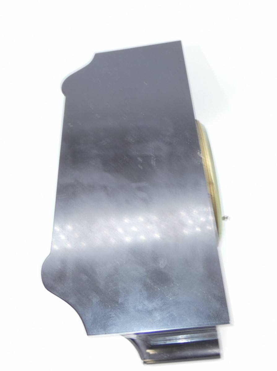 PENDULE A COMPLICATIONS ET PHASES DE LUNE EN MARBRE NOIR ET GRIS-photo-7