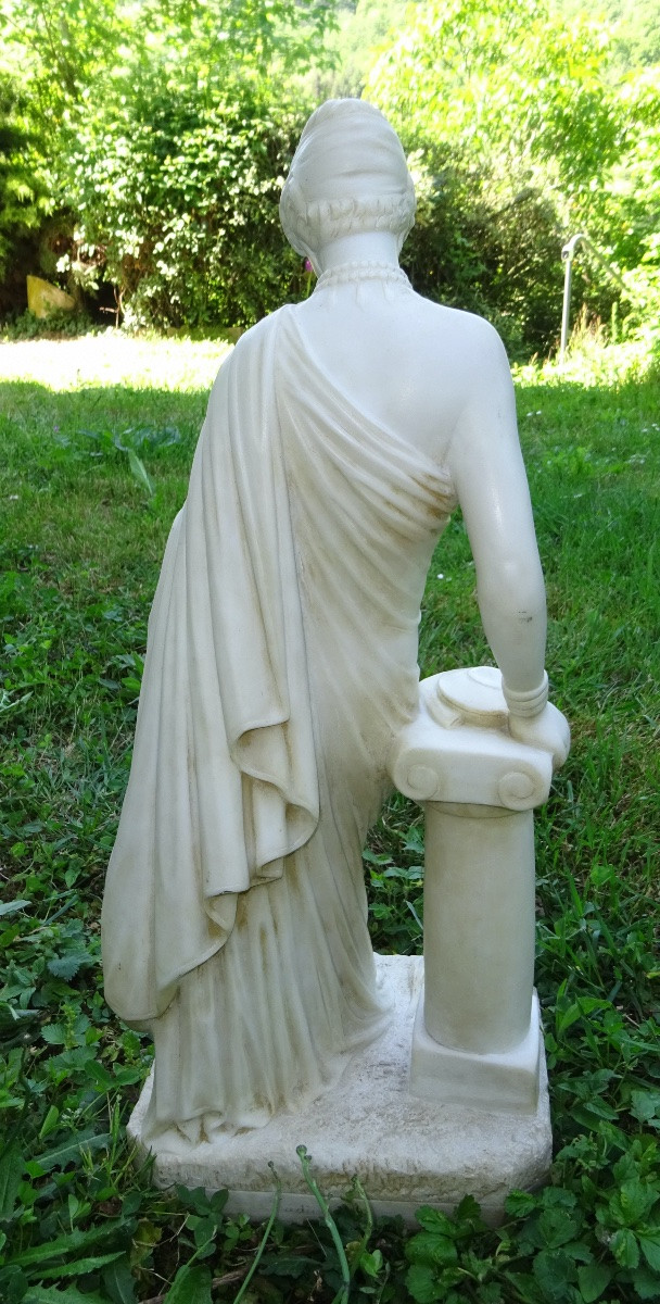 Sculpture In White Carrara Marble Signed Pradier Representing A Woman-photo-4