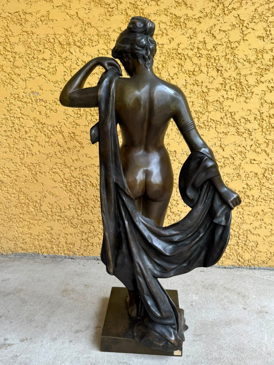 SCULPTURE EN BRONZE REPRESENTANT UNE FEMME "PHRYNE" SIGNEE CAMPAGNE-photo-3