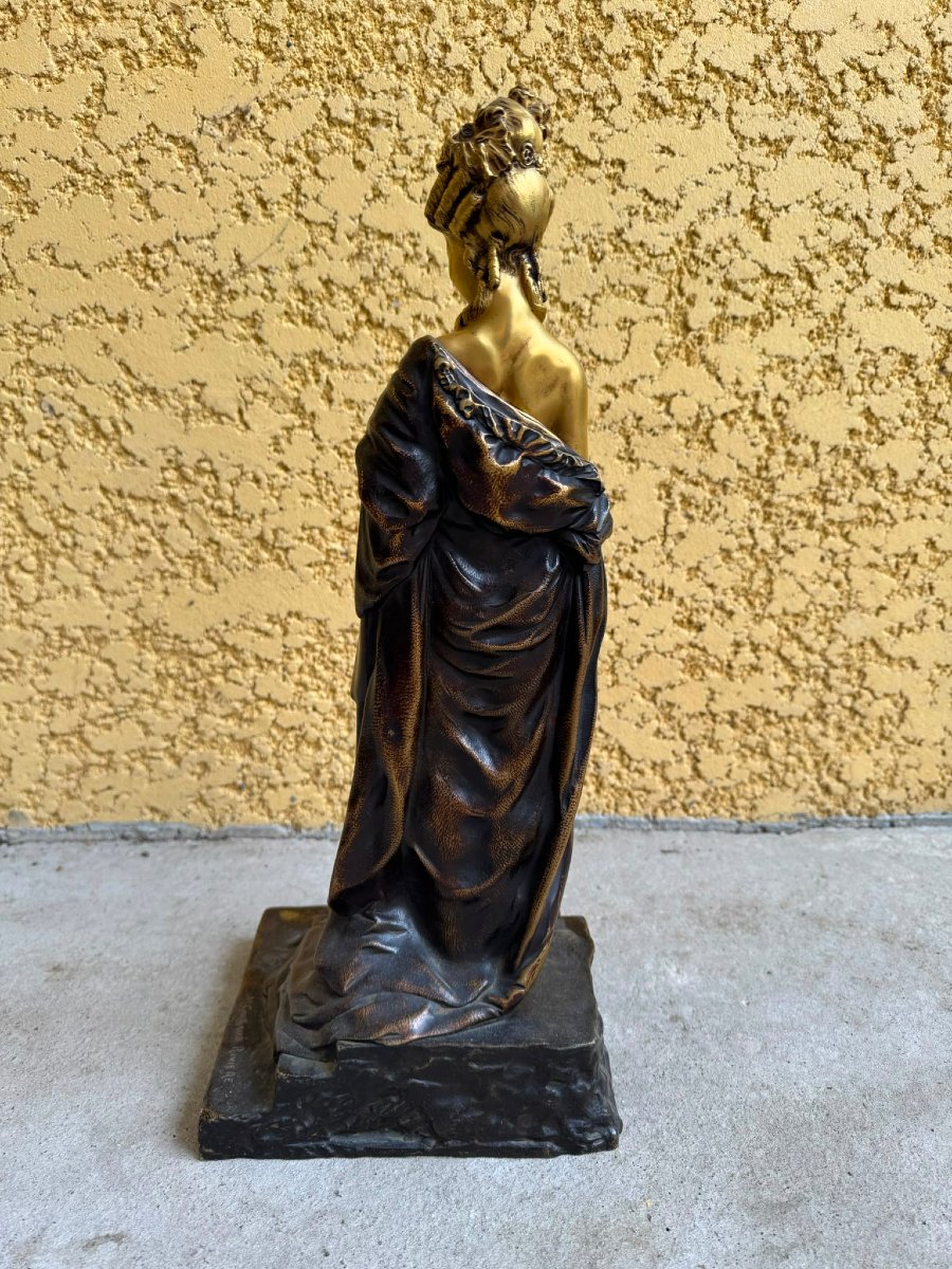 SCULPTURE EN BRONZE REPRESENTANT UNE FEMME SIGNEE M GUIRAUD RIVIERE-photo-3