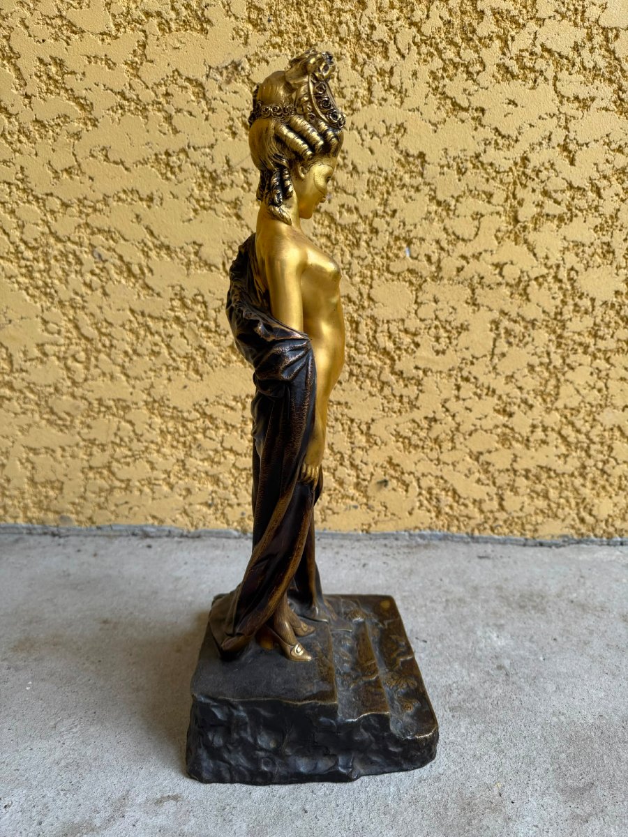 SCULPTURE EN BRONZE REPRESENTANT UNE FEMME SIGNEE M GUIRAUD RIVIERE-photo-4