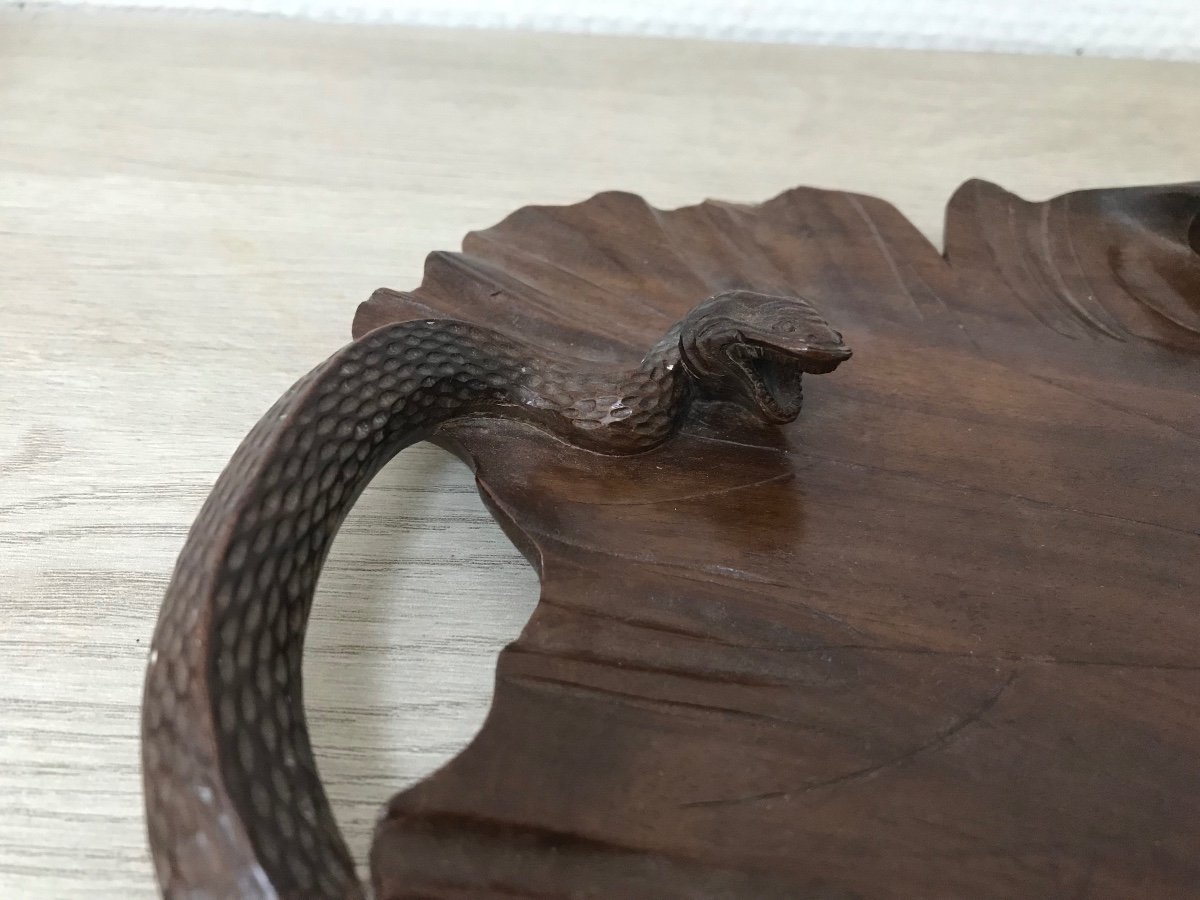 Very Pretty Art Nouveau Frog And Snake Tray / Pocket Tray -photo-3