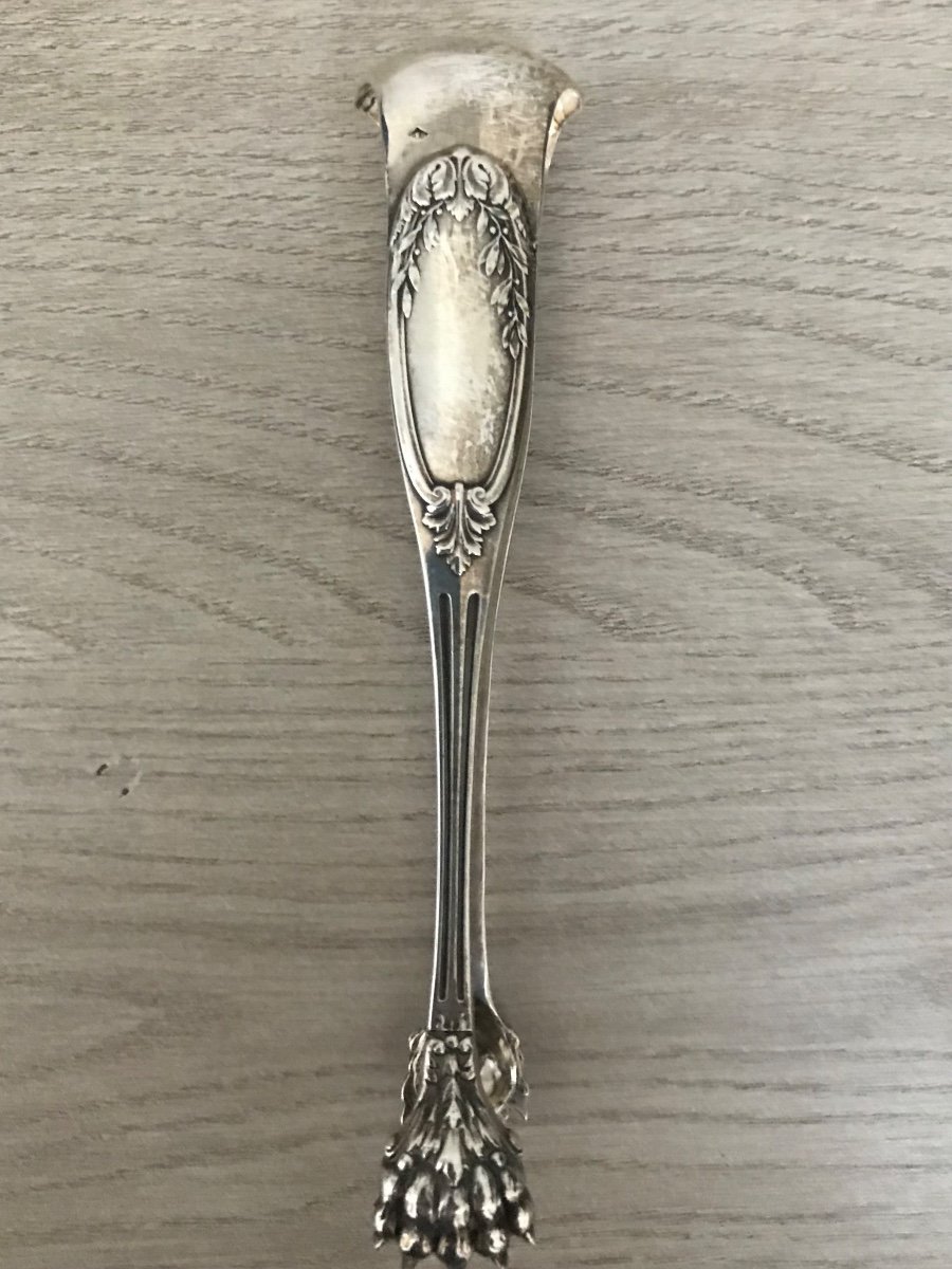 Very Pretty Solid Silver Sugar Tongs -photo-4